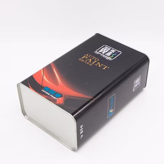 Cmyk personalizado que imprime la lata cuadrada de la pintura del coche del envase de la hojalata 4L